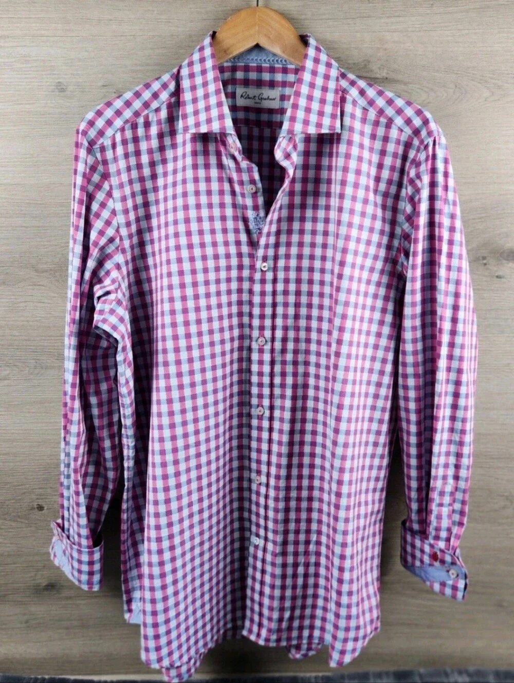 Robert Graham Dress Shirt Mens 16.5 Multicolor Long Sleeve Button Up Check